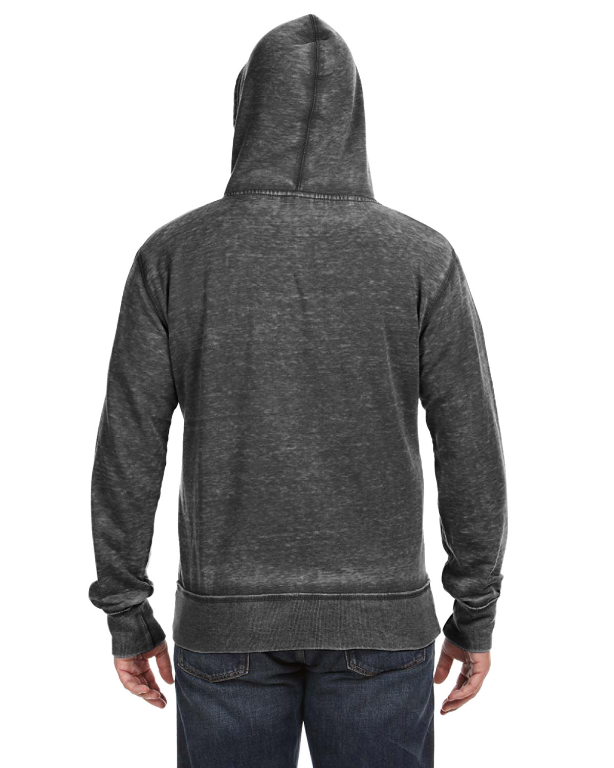J. America Adult Vintage Zen Full-Zip Fleece Hooded Sweatshirt JA8916-AB-2