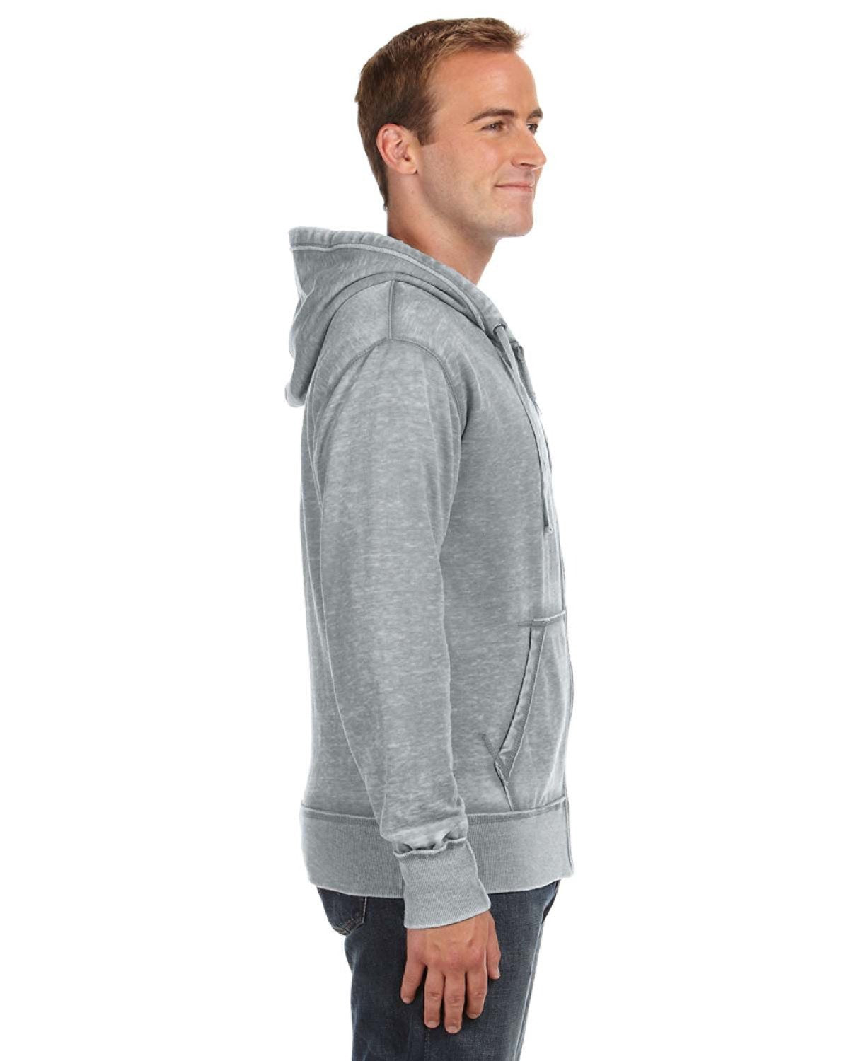 J. America Adult Vintage Zen Full-Zip Fleece Hooded Sweatshirt JA8916-AB-3