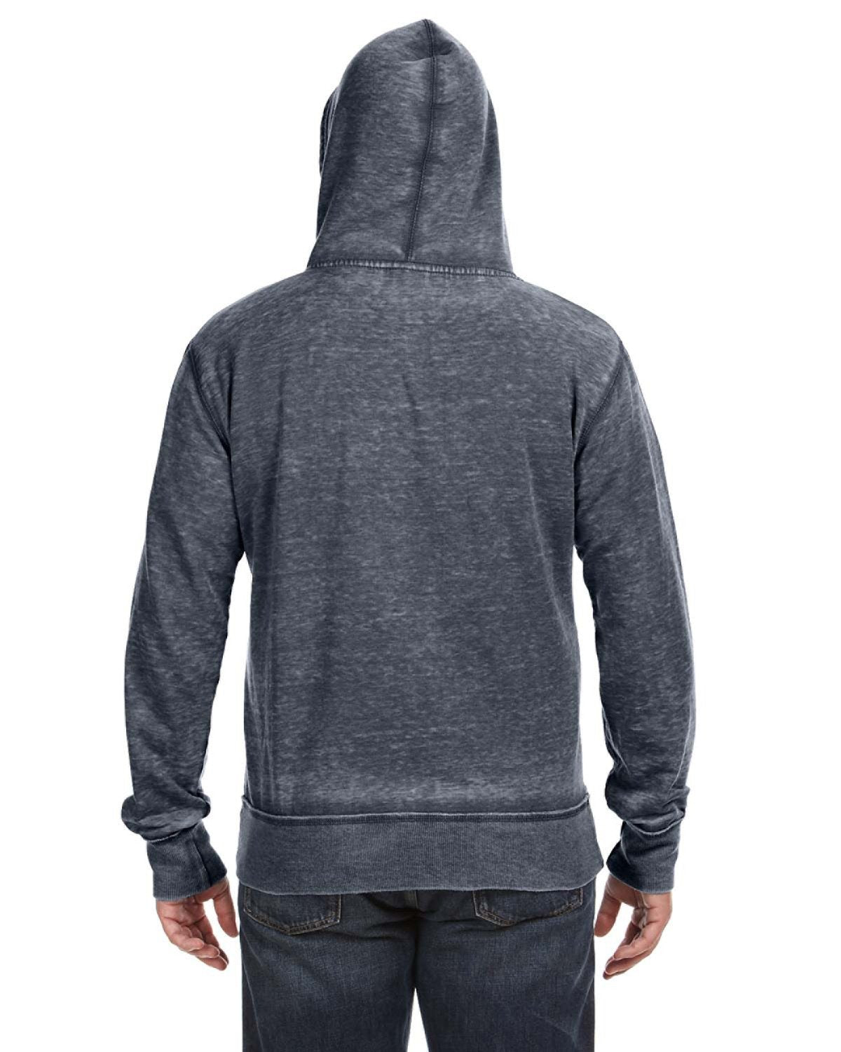 J. America Adult Vintage Zen Full-Zip Fleece Hooded Sweatshirt JA8916-AB-2