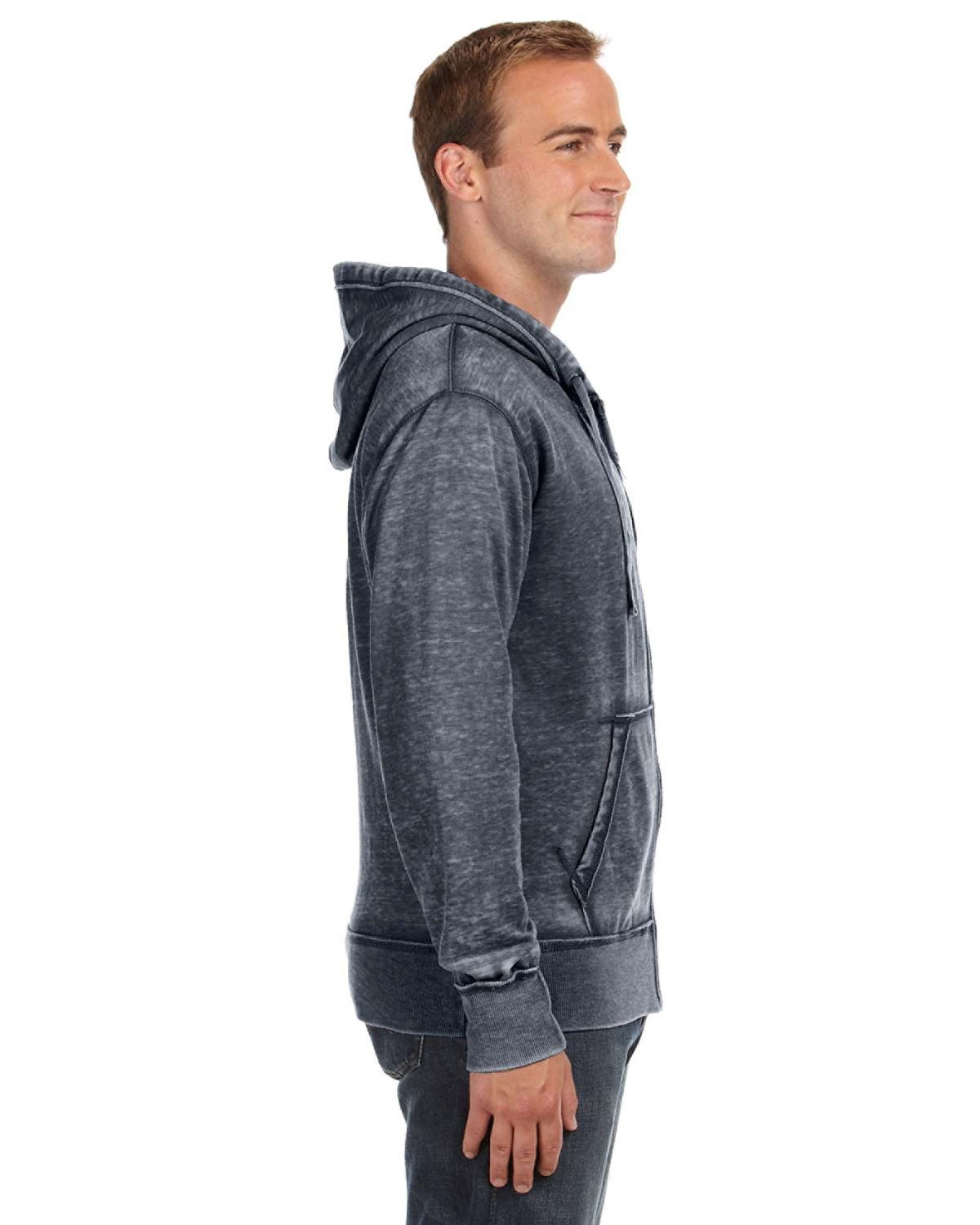 J. America Adult Vintage Zen Full-Zip Fleece Hooded Sweatshirt JA8916-AB Mens Apparel Sweatshirts & Fleece