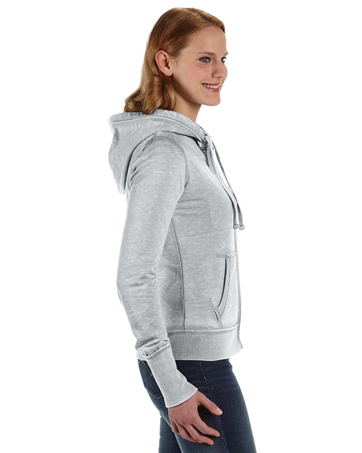 J. America Women's Zen Full-Zip Fleece Hooded Sweatshirt JA8913-AB Womens Apparel Sweatshirts & Fleece