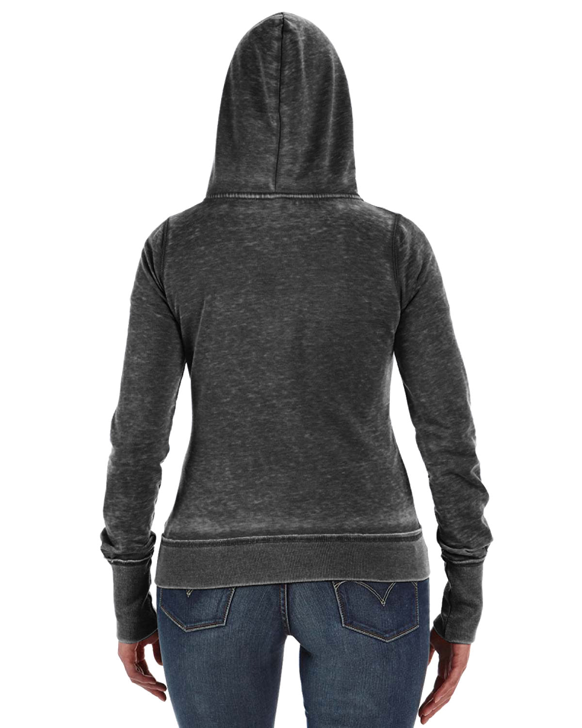 J. America Women's Zen Full-Zip Fleece Hooded Sweatshirt JA8913-AB Womens Apparel Sweatshirts & Fleece