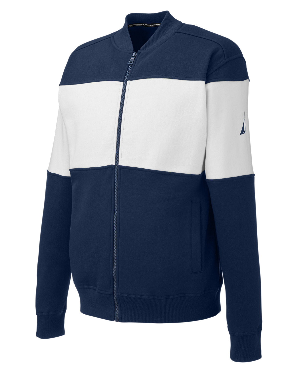 Nautica Anchor Bomber Full-Zip Fleece Jacket Mens Apparel Sweatshirts & Fleece