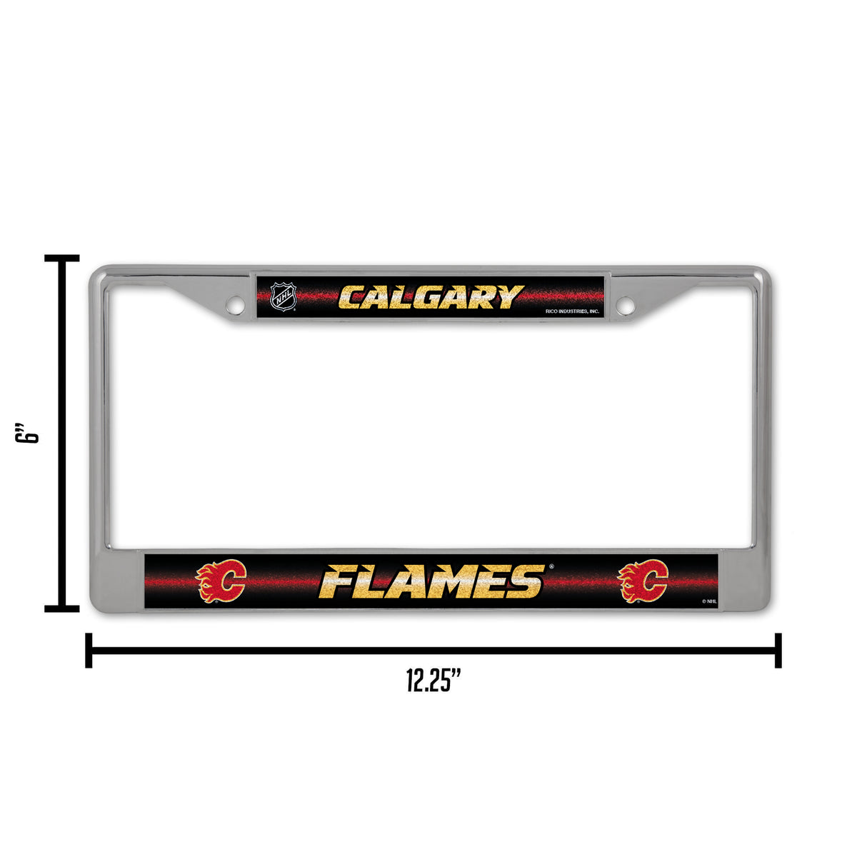 NHL Calgary Flames Chrome Glitter License Plate Frame Fan Gear NHL Calgary Flames