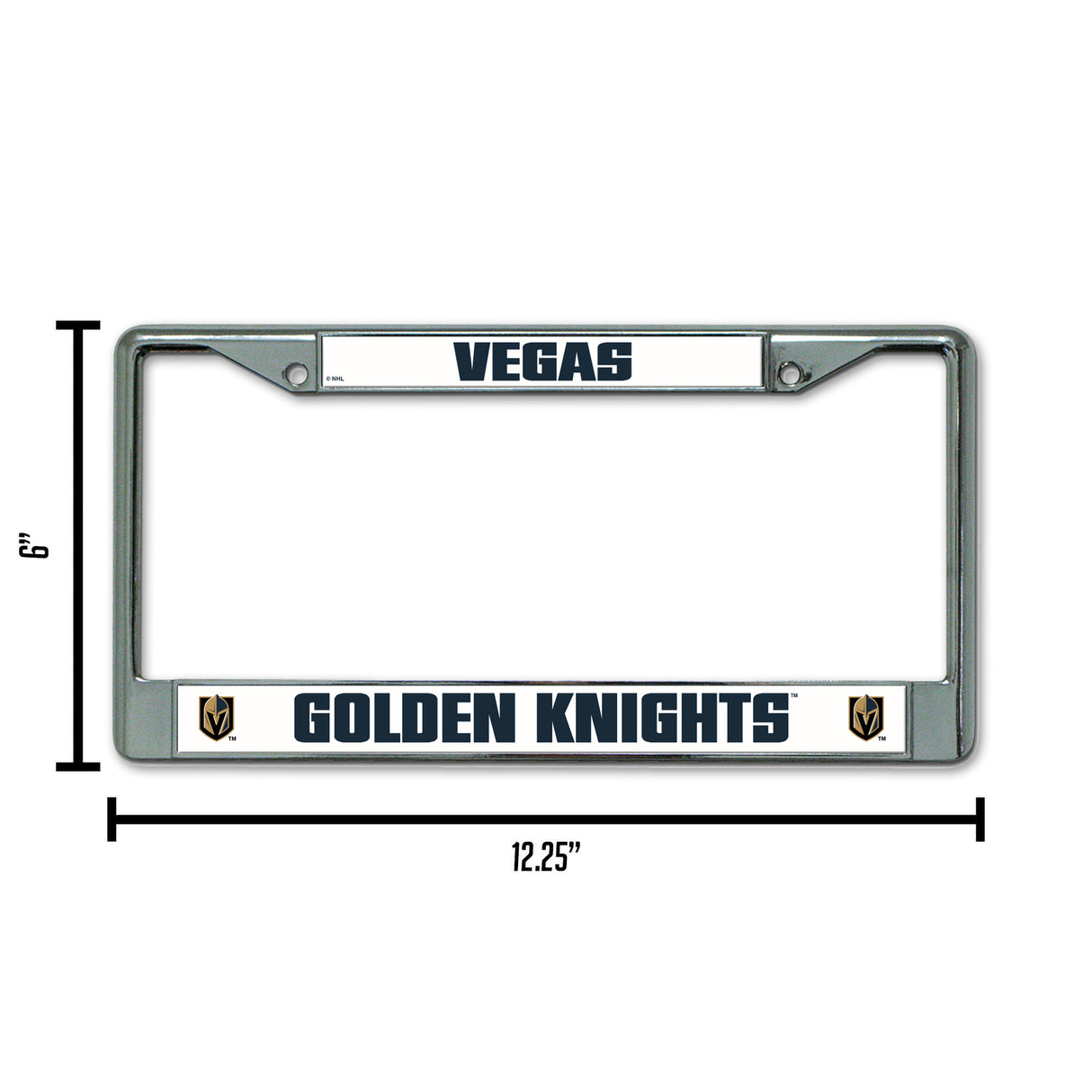 NHL Vegas Golden Knights Chrome License Plate Frame Fan Gear NHL Vegas Golden Knights
