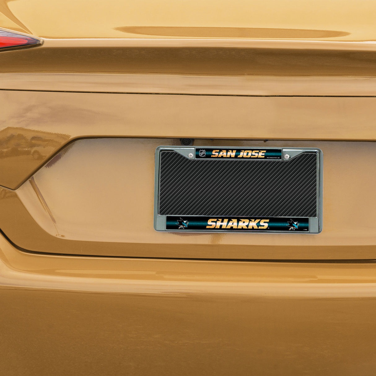NHL San Jose Sharks Chrome Glitter License Plate Frame Fan Gear NHL San Jose Sharks