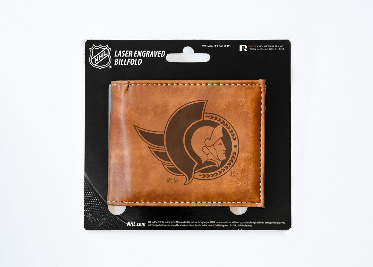 NHL Ottawa Senators Laser Engraved Billfold Fan Gear NHL Ottawa Senators