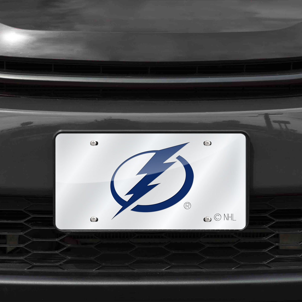 NHL Tampa Bay Lightning Silver Laser Cut Automobile Tag Fan Gear NHL Tampa Bay Lightning