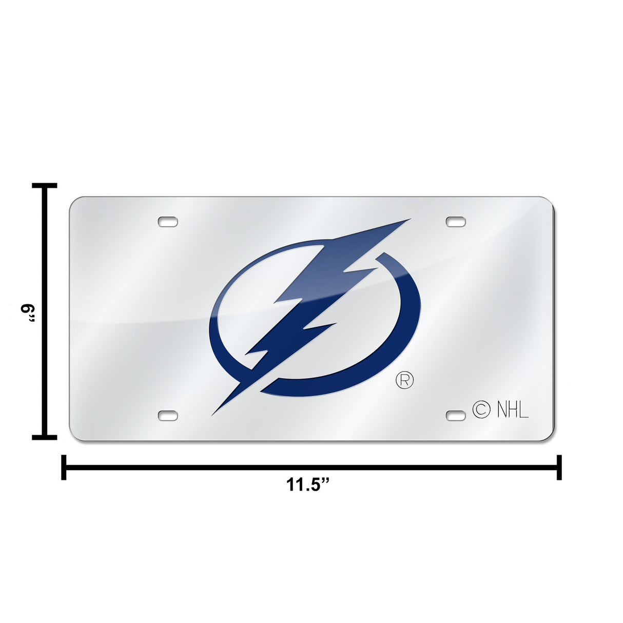 NHL Tampa Bay Lightning Silver Laser Cut Automobile Tag Fan Gear NHL Tampa Bay Lightning