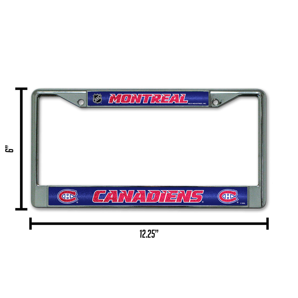 NHL Montreal Canadiens Chrome Glitter License Plate Frame Fan Gear NHL Montreal Canadiens