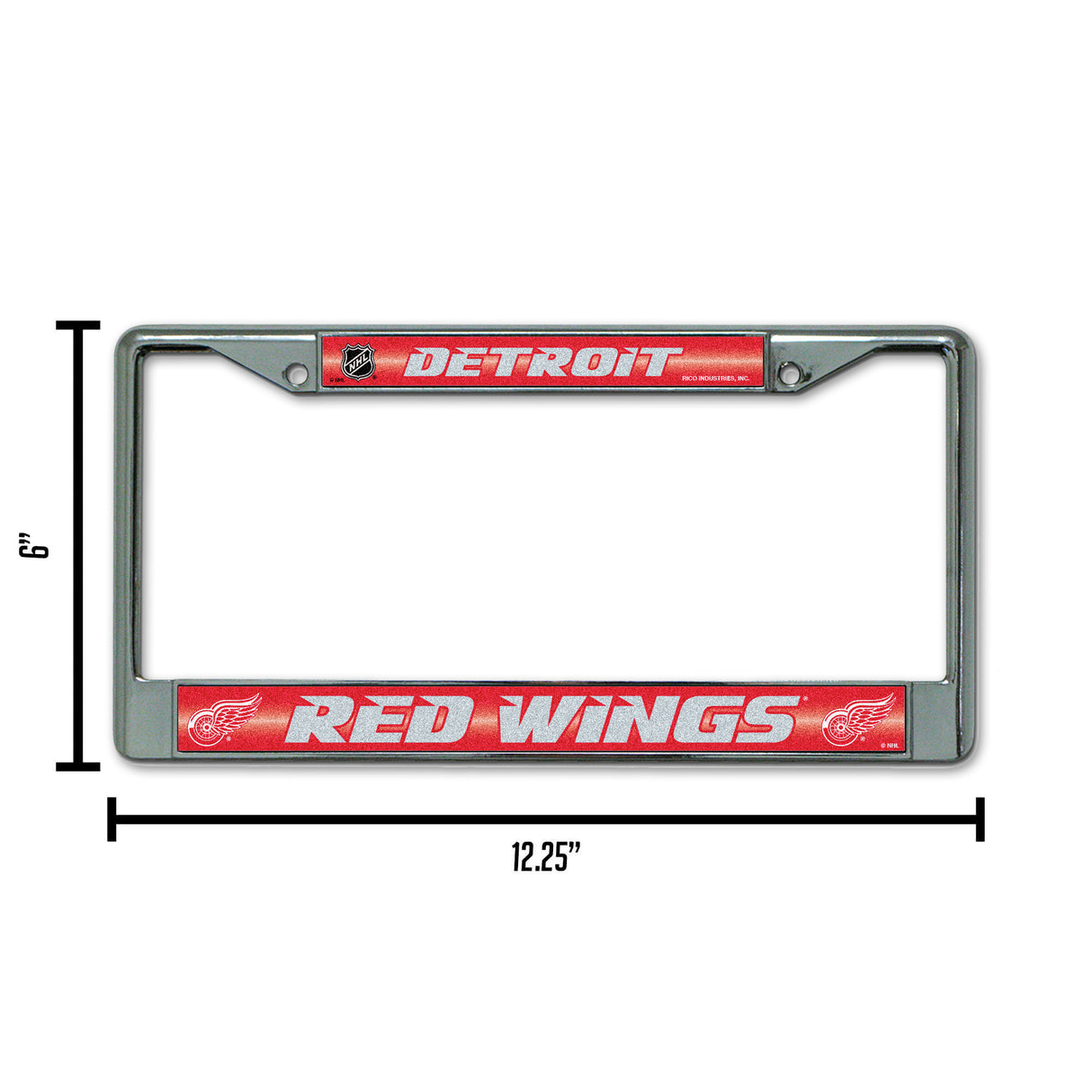 NHL Detroit Red Wings Chrome Glitter License Plate Frame Fan Gear NHL Detroit Red Wings