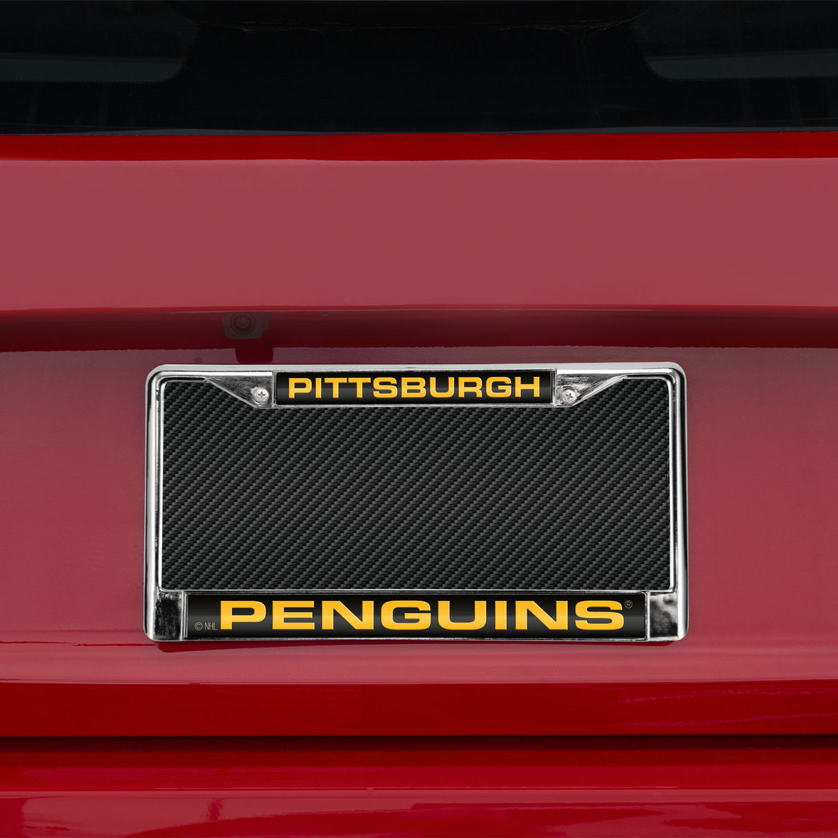 NHL Pittsburgh Penguins Laser Cut Chrome License Plate Frame Fan Gear NHL Pittsburgh Penguins