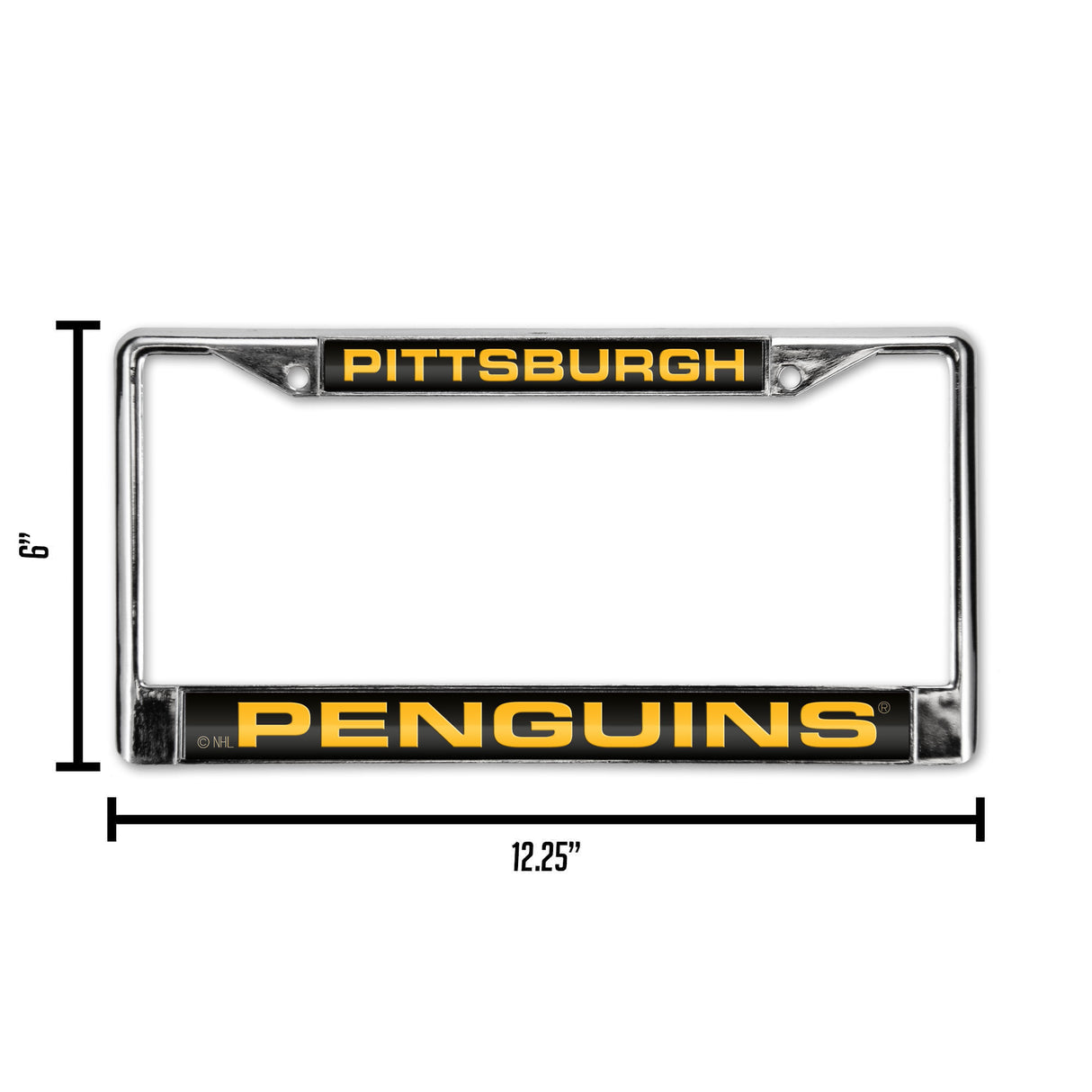 NHL Pittsburgh Penguins Laser Cut Chrome License Plate Frame Fan Gear NHL Pittsburgh Penguins