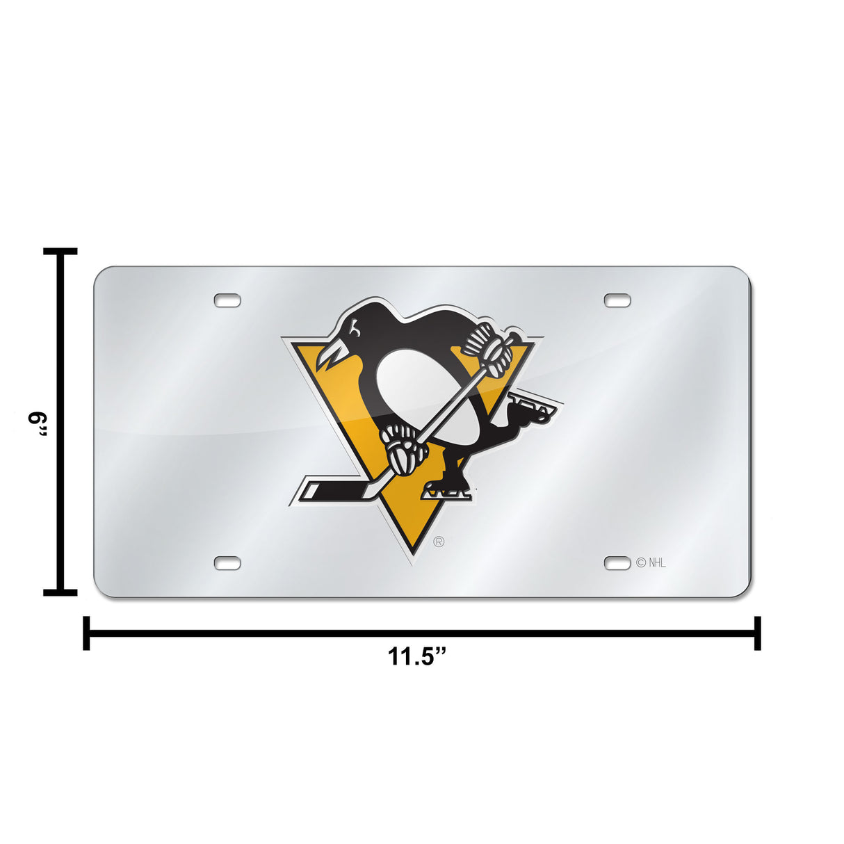 NHL Pittsburgh Penguins Silver Laser Cut Automobile Tag Fan Gear NHL Pittsburgh Penguins