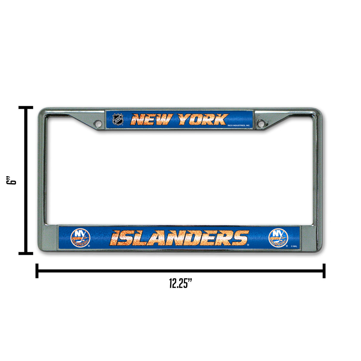 NHL New York Islanders Chrome Glitter License Plate Frame Fan Gear NHL New York Islanders