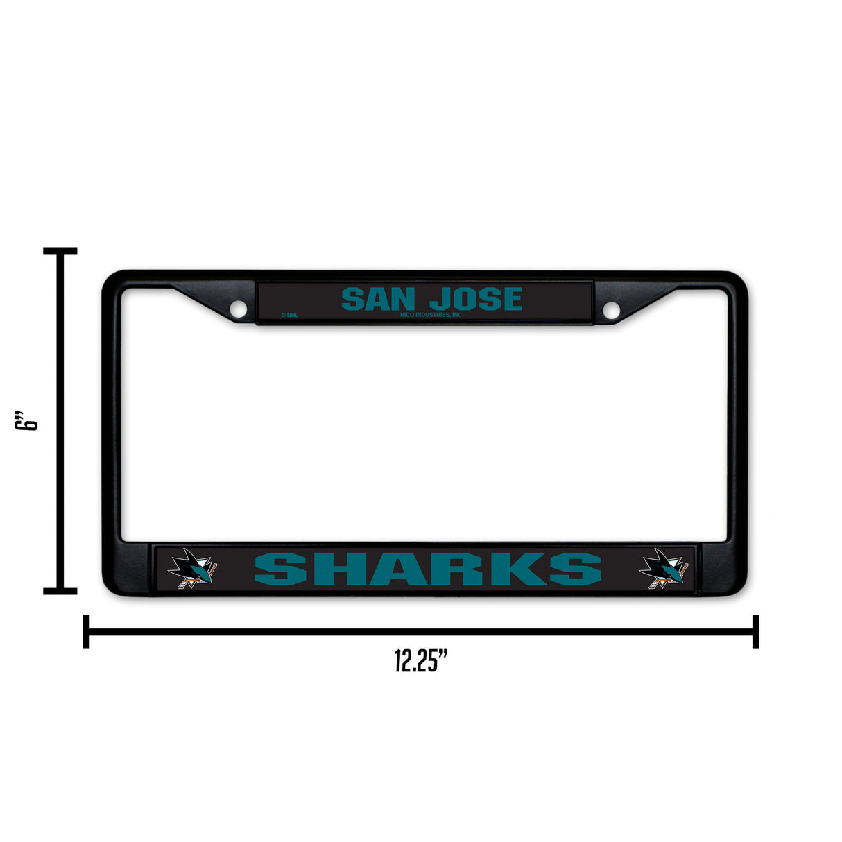 NHL San Jose Sharks Black Chrome License Plate Frame Fan Gear NHL San Jose Sharks