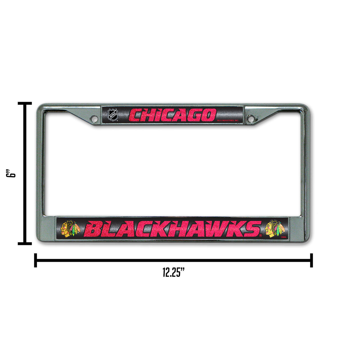 NHL Chicago Blackhawks Chrome Glitter License Plate Frame Fan Gear NHL Chicago Blackhawks