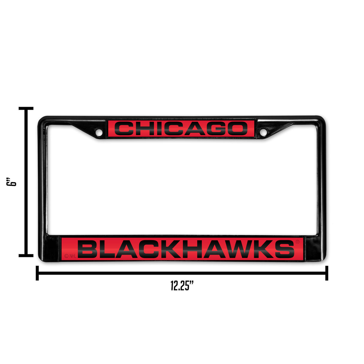 NHL Chicago Blackhawks Black Chrome Laser Cut License Plate Frame Fan Gear NHL Chicago Blackhawks