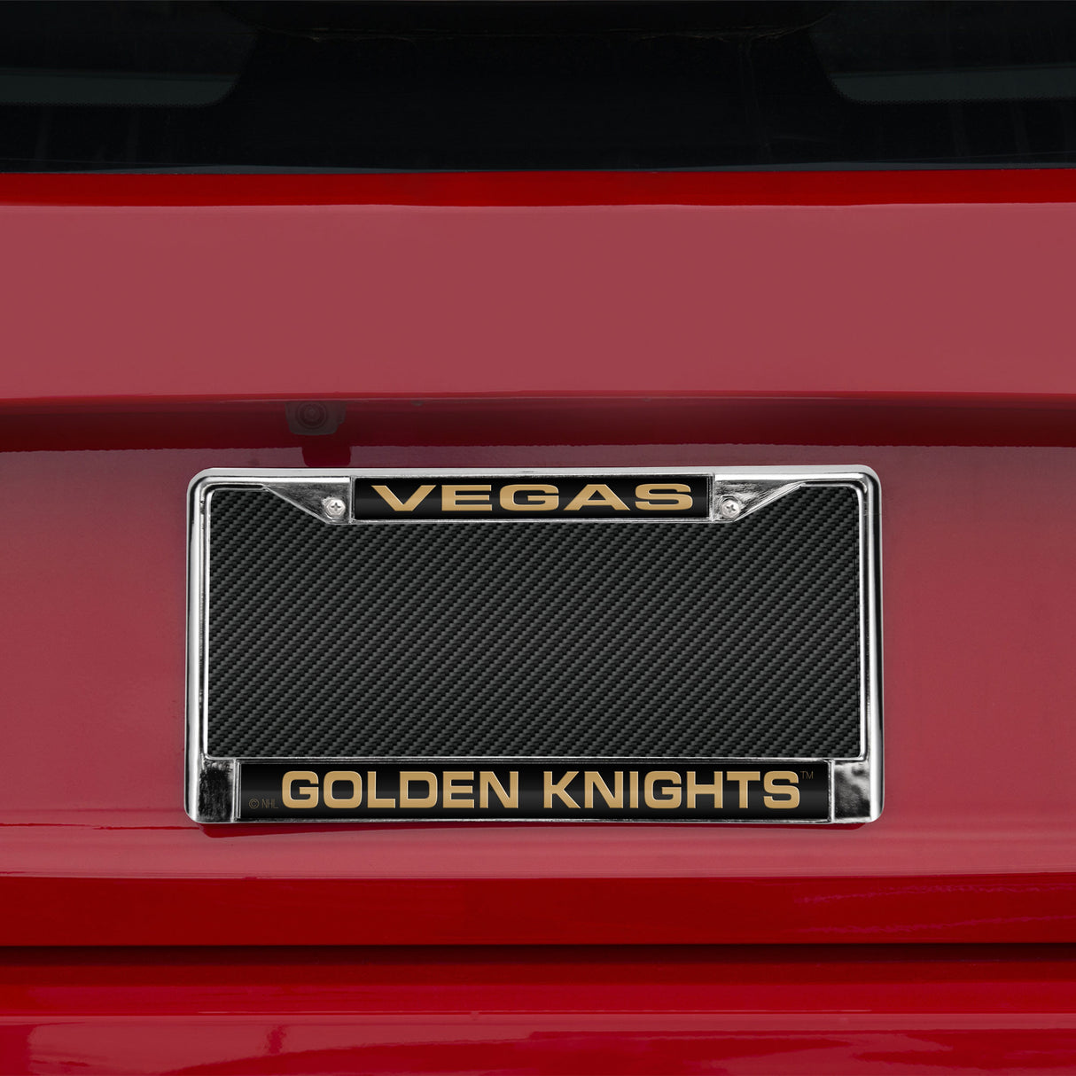 NHL Vegas Golden Knights Laser Cut Chrome License Plate Frame Fan Gear NHL Vegas Golden Knights