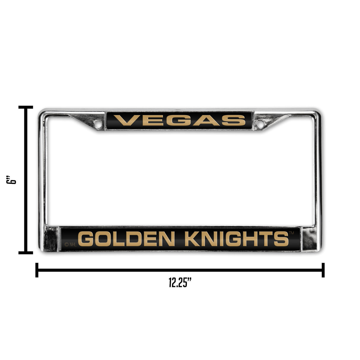 NHL Vegas Golden Knights Laser Cut Chrome License Plate Frame Fan Gear NHL Vegas Golden Knights