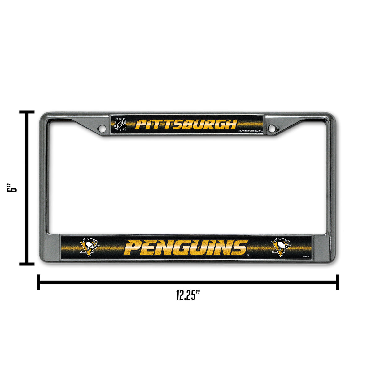 NHL Pittsburgh Penguins Chrome Glitter License Plate Frame Fan Gear NHL Pittsburgh Penguins