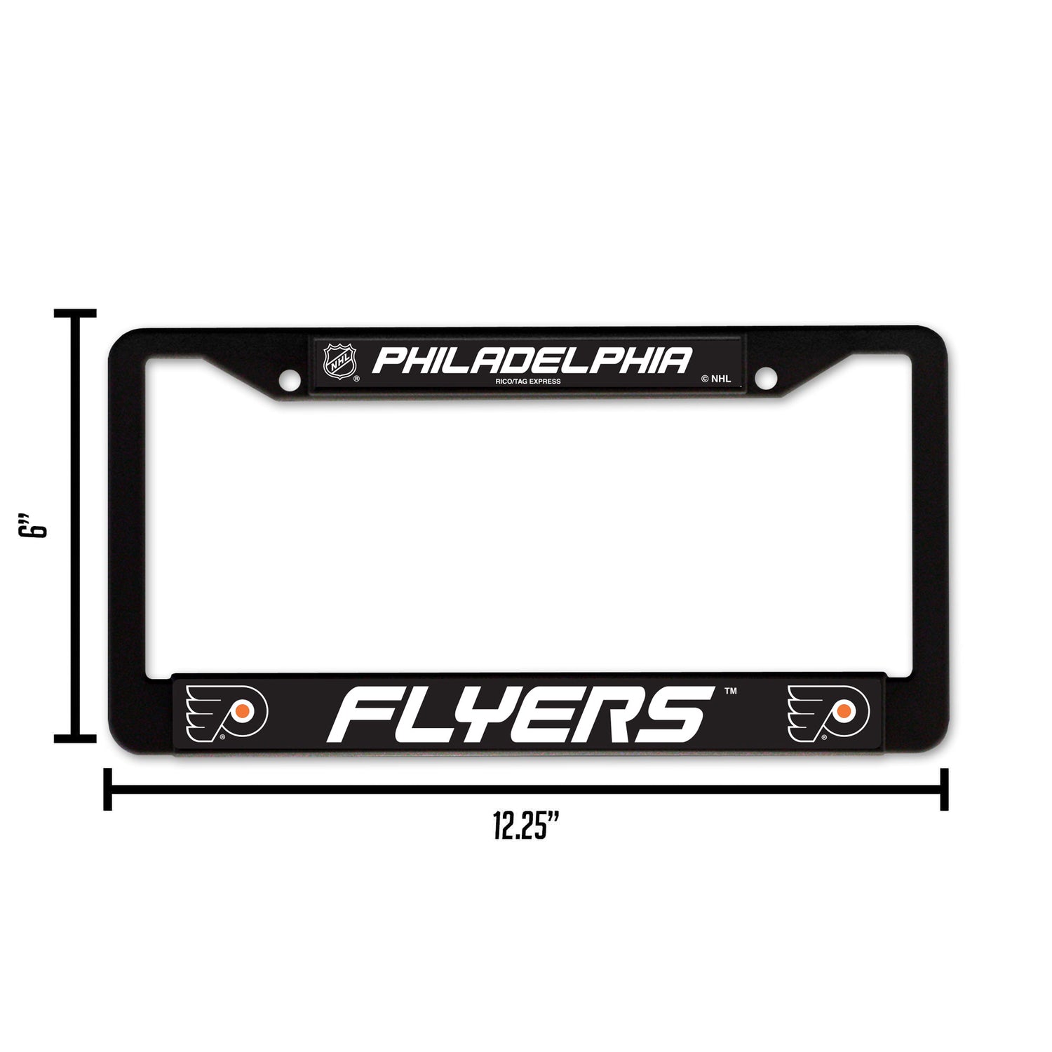 NHL Philadelphia Flyers Black Chrome License Plate Frame Fan Gear NHL Philadelphia Flyers