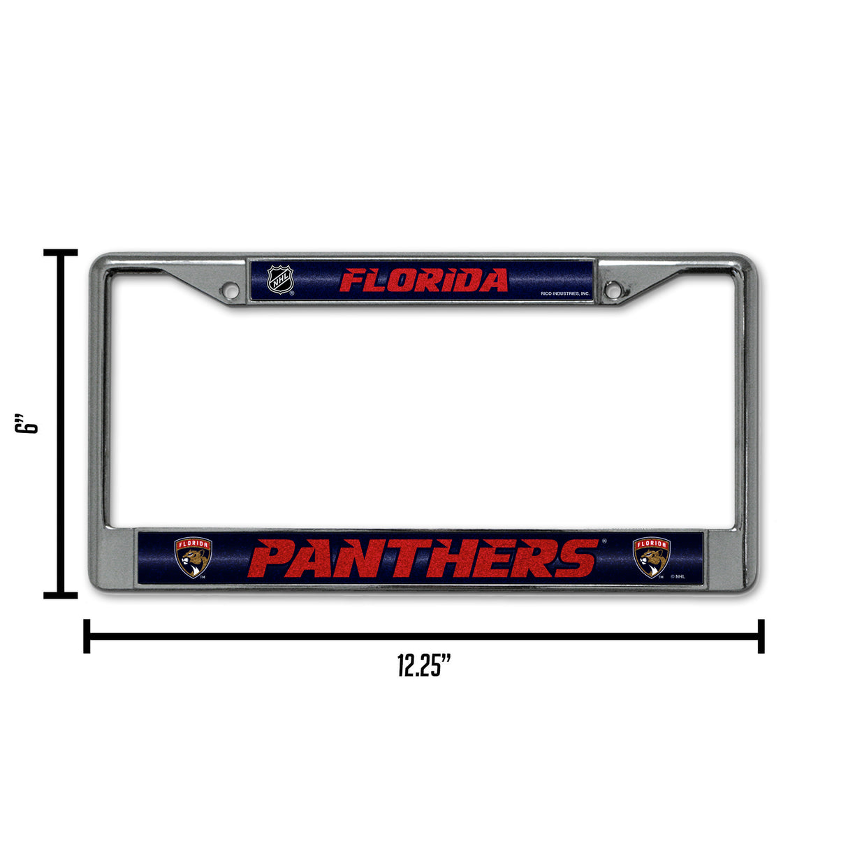NHL Florida Panthers Chrome Glitter License Plate Frame Fan Gear NHL Florida Panthers