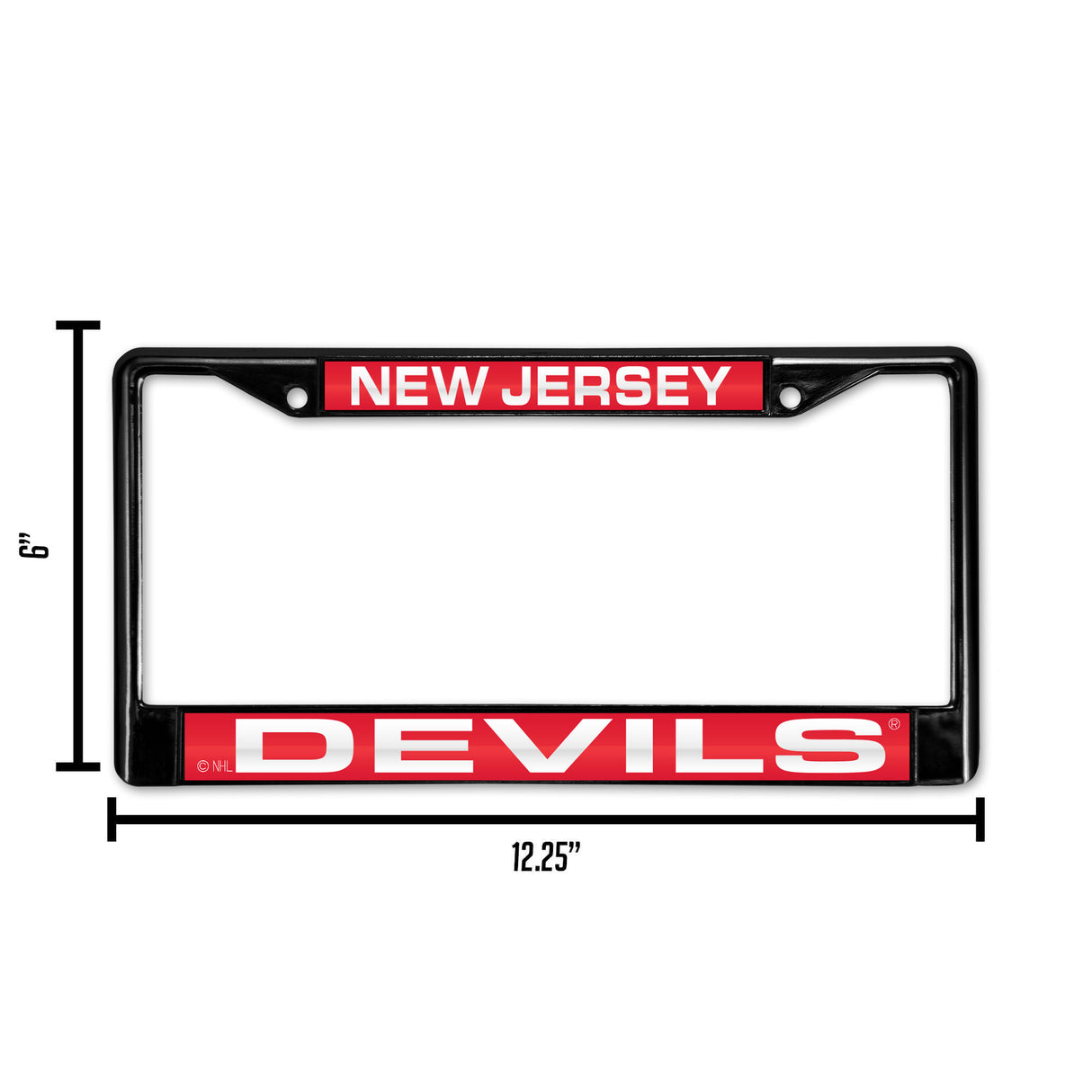 NHL New Jersey Devils Black Chrome Laser Cut License Plate Frame Fan Gear NHL New Jersey Devils