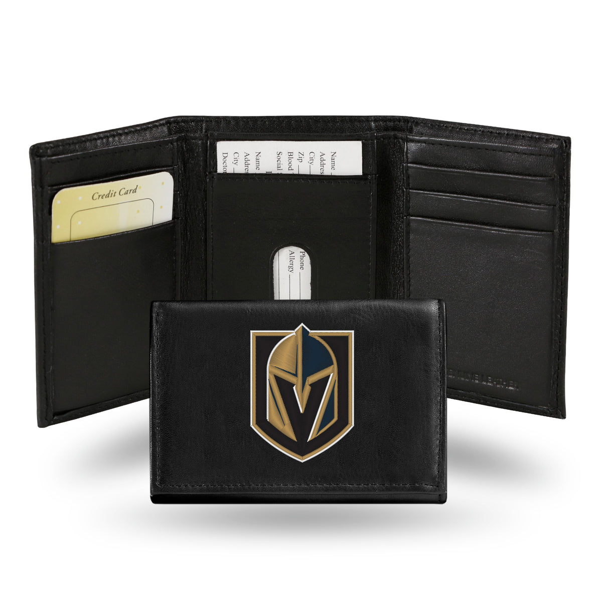 NHL Vegas Golden Knights Embroidered Tri-Fold Wallet Fan Gear NHL Vegas Golden Knights