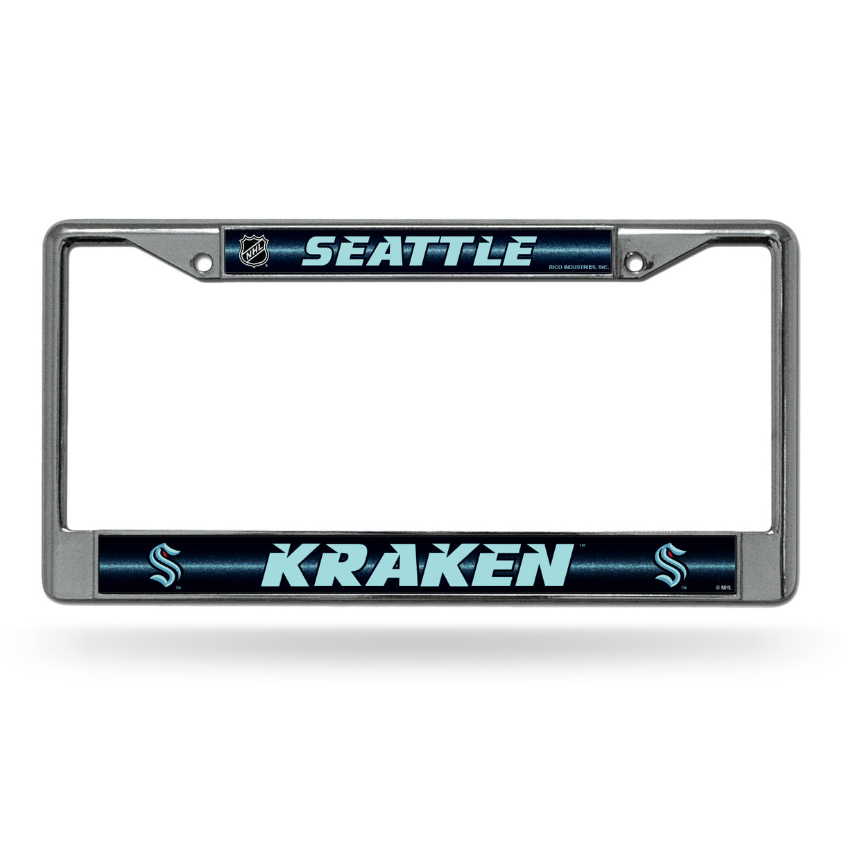 NHL Seattle Kraken Chrome Glitter License Plate Frame Fan Gear NHL Seattle Kraken