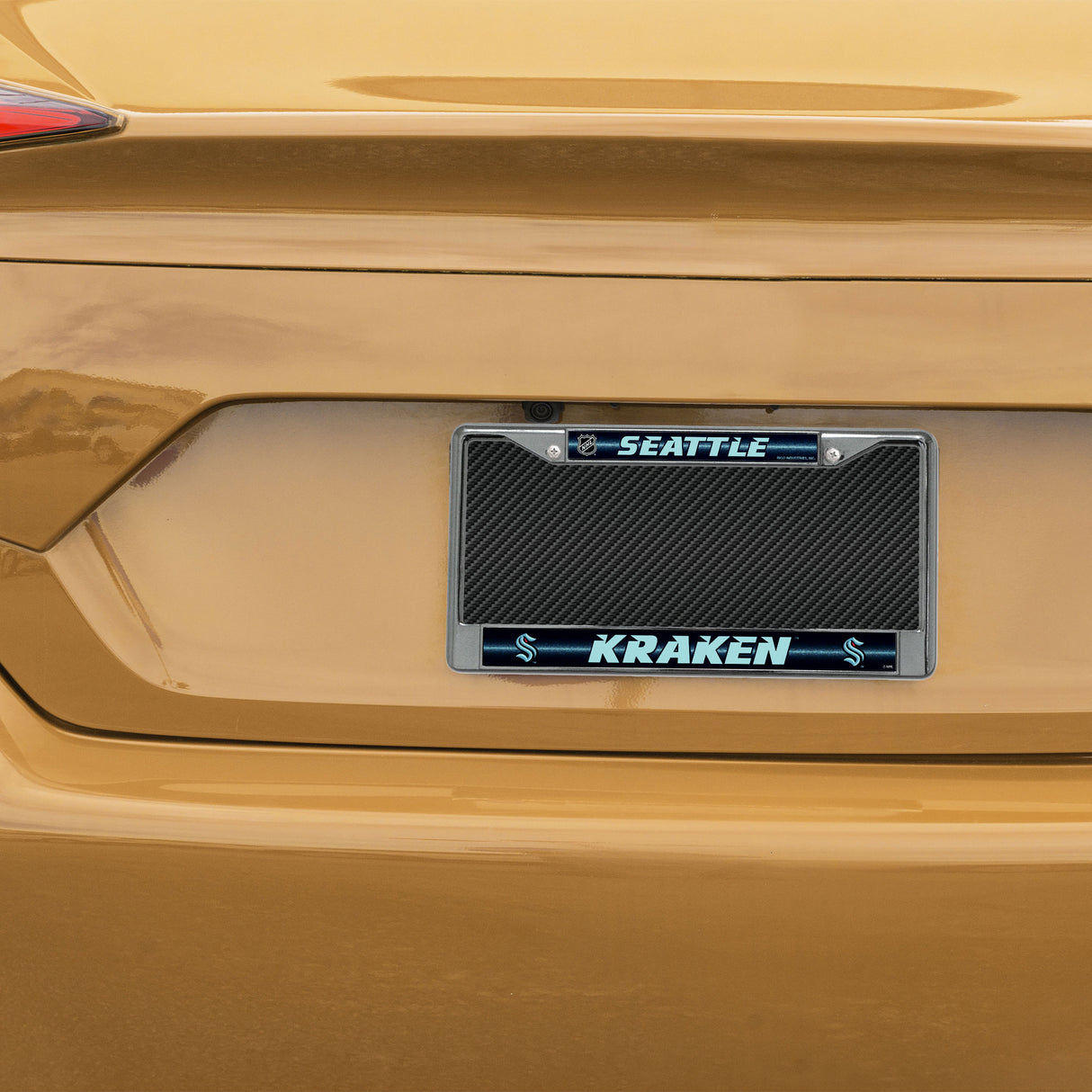 NHL Seattle Kraken Chrome Glitter License Plate Frame Fan Gear NHL Seattle Kraken