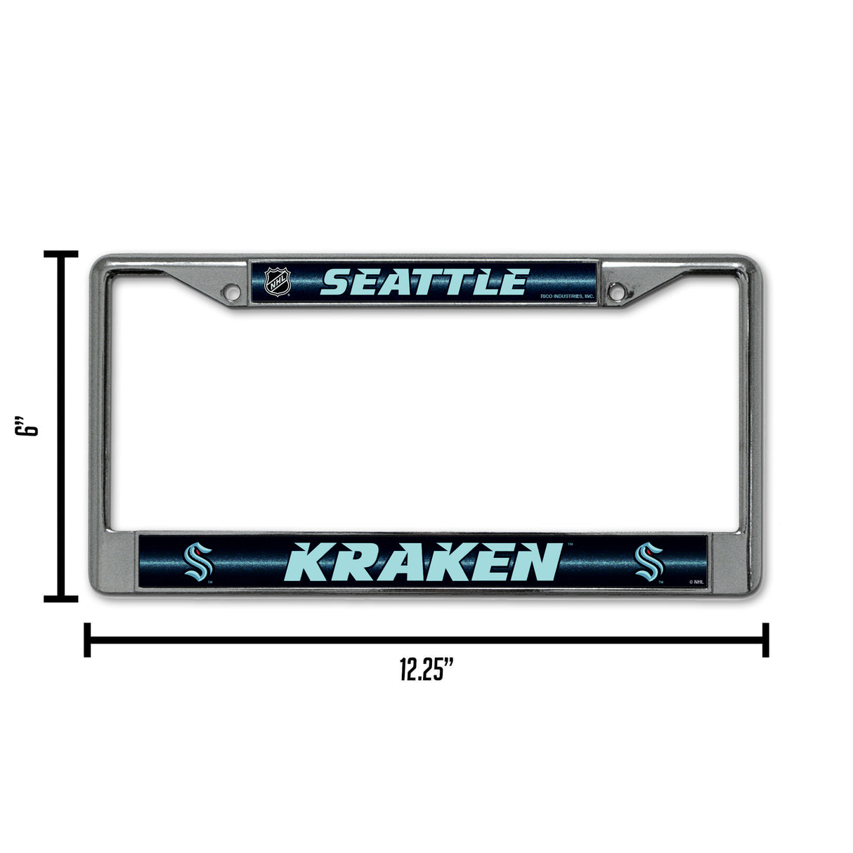 NHL Seattle Kraken Chrome Glitter License Plate Frame Fan Gear NHL Seattle Kraken