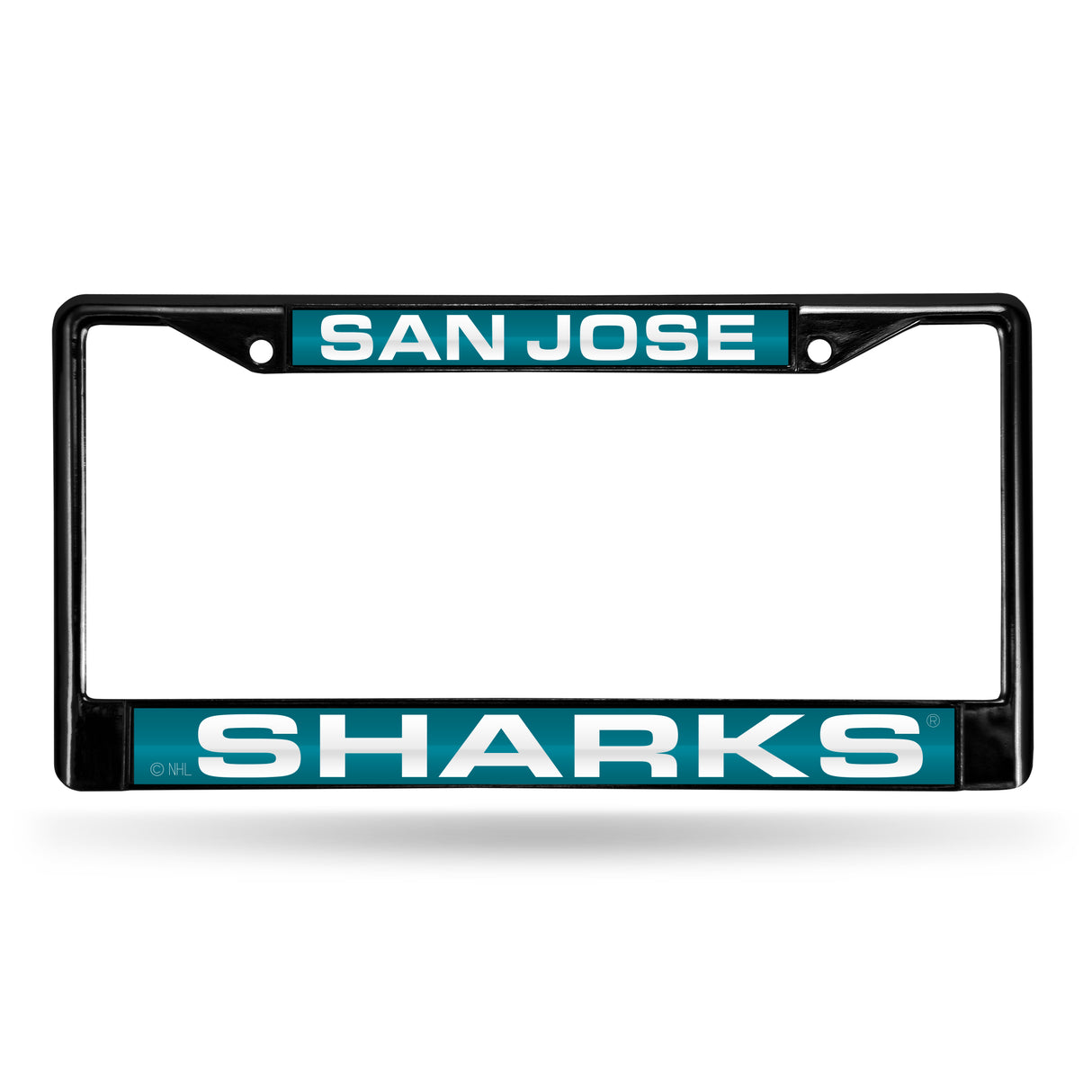 NHL San Jose Sharks Black Chrome Laser Cut License Plate Frame Fan Gear NHL San Jose Sharks
