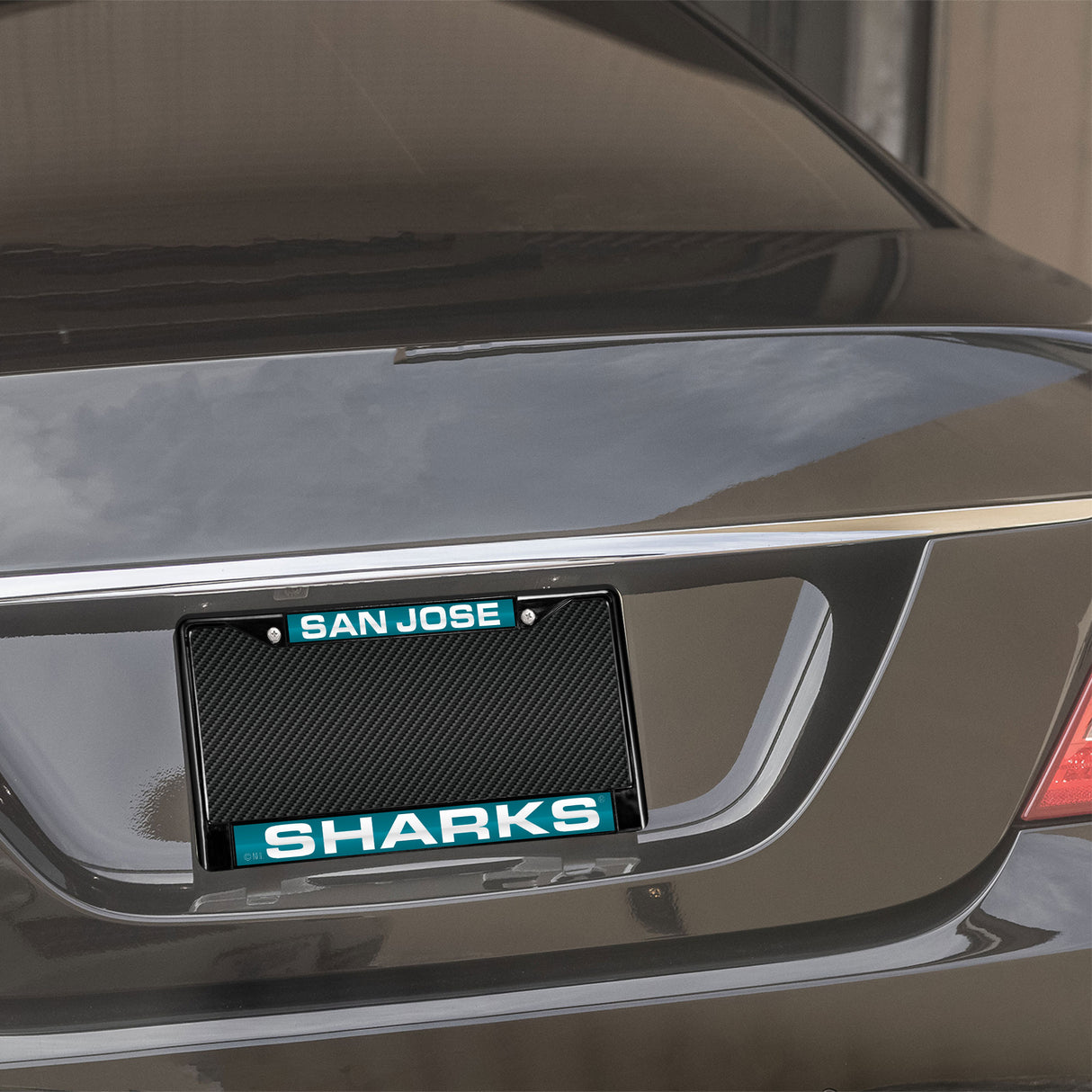 NHL San Jose Sharks Black Chrome Laser Cut License Plate Frame Fan Gear NHL San Jose Sharks