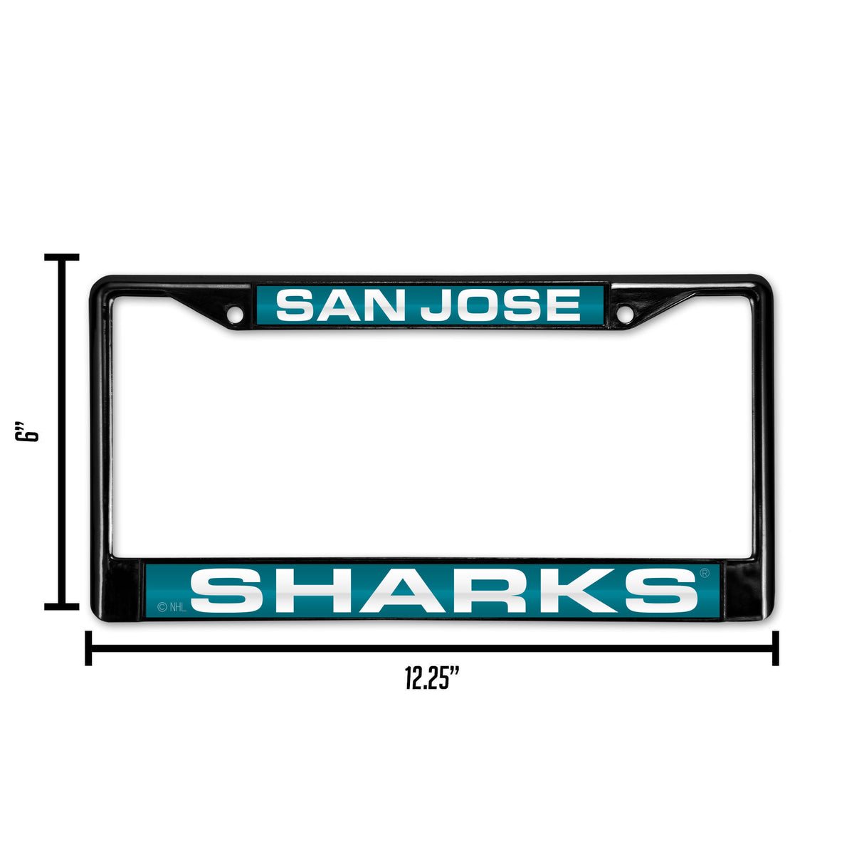 NHL San Jose Sharks Black Chrome Laser Cut License Plate Frame Fan Gear NHL San Jose Sharks