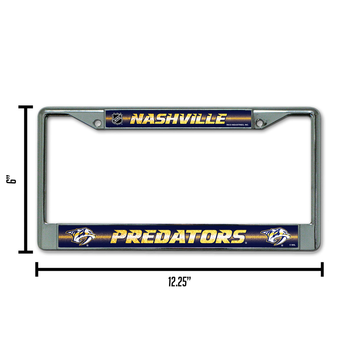 NHL Nashville Predators Chrome Glitter License Plate Frame Fan Gear NHL Nashville Predators