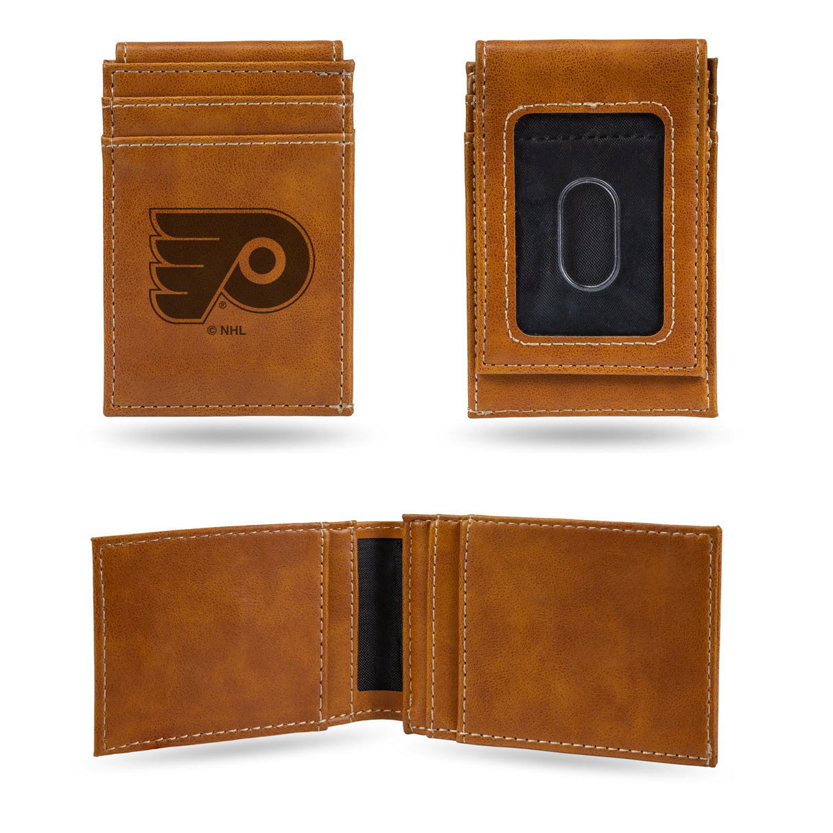 NHL Philadelphia Flyers Laser Engraved Front Pocket Wallet Fan Gear NHL Philadelphia Flyers