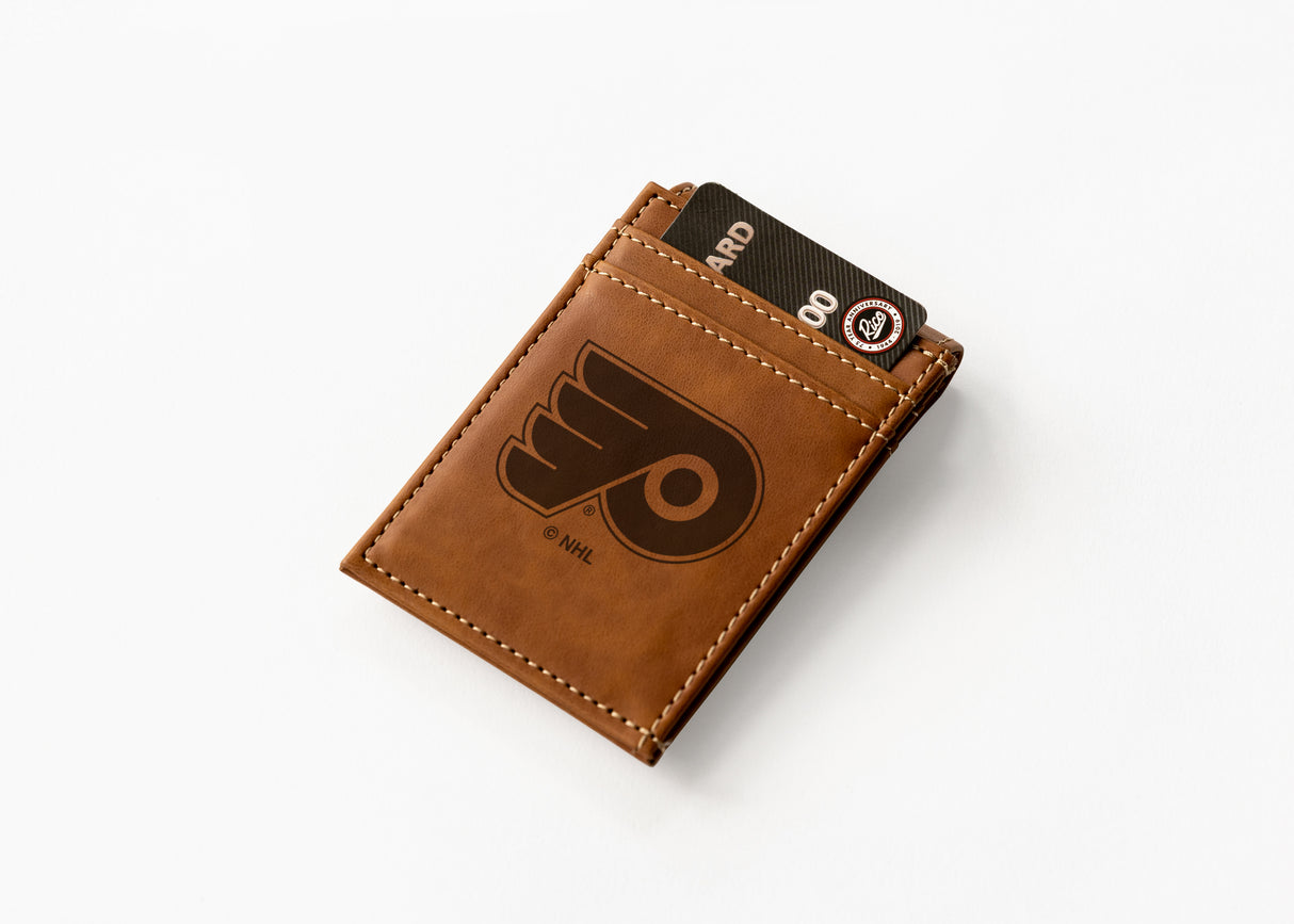 NHL Philadelphia Flyers Laser Engraved Front Pocket Wallet Fan Gear NHL Philadelphia Flyers