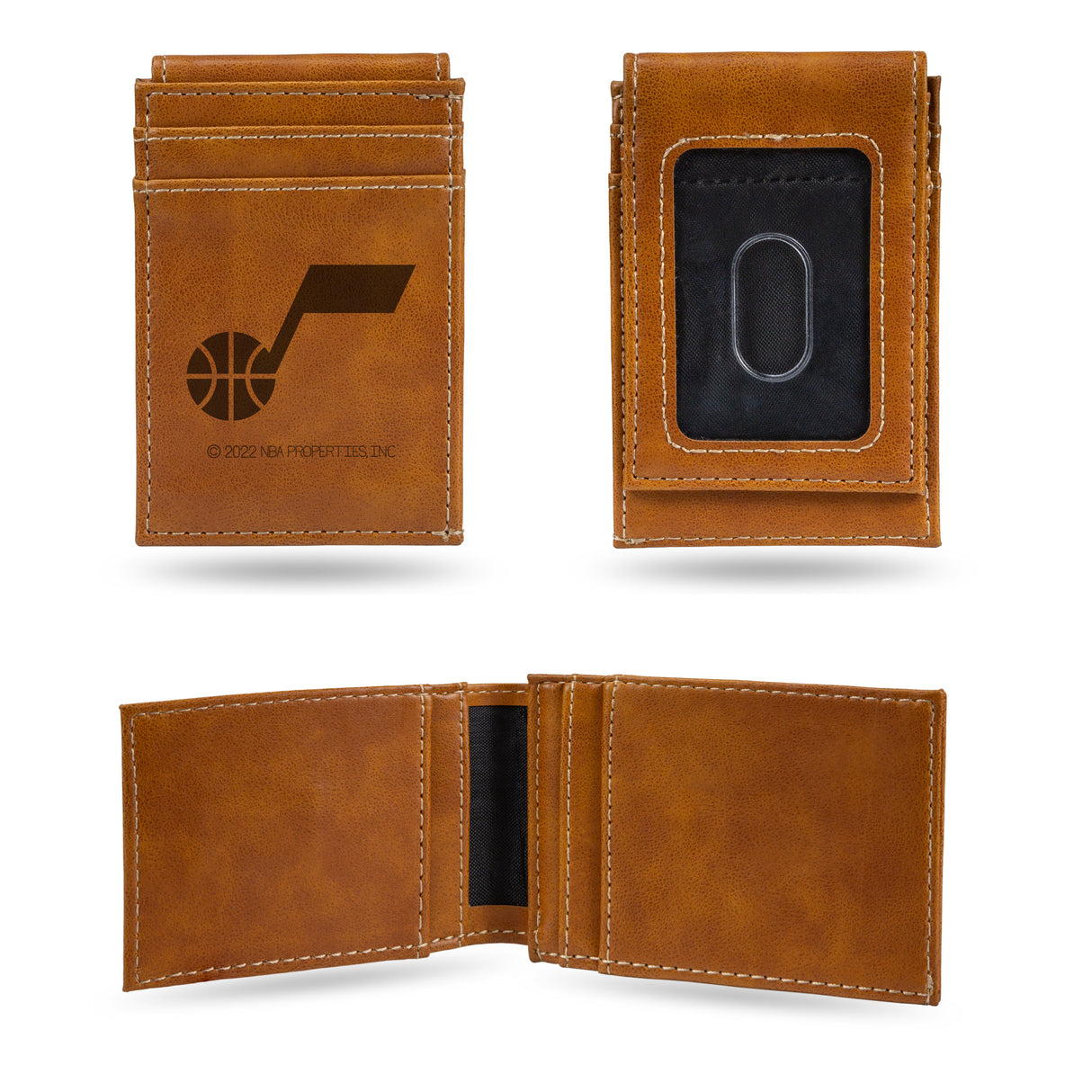 NBA Utah Jazz Laser Engraved Front Pocket Wallet Fan Gear NBA Utah Jazz
