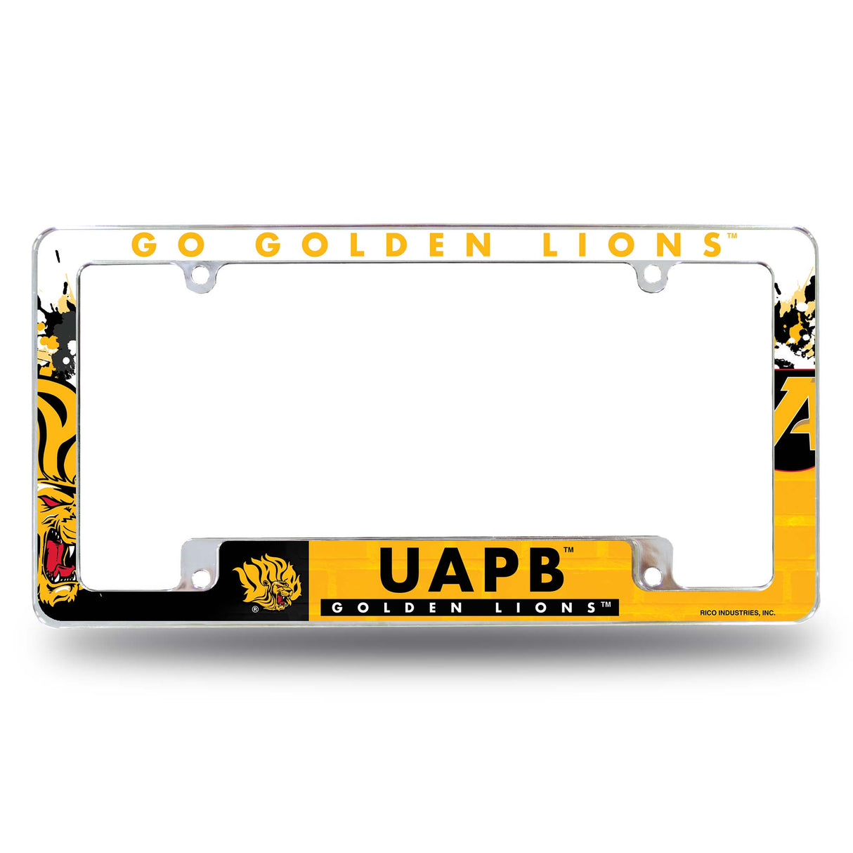 NCAA Arkansas-Pine Bluff Golden Lions Chrome License Plate Frame Fan Gear NCAA Arkansas-Pine Bluff Golden Lions