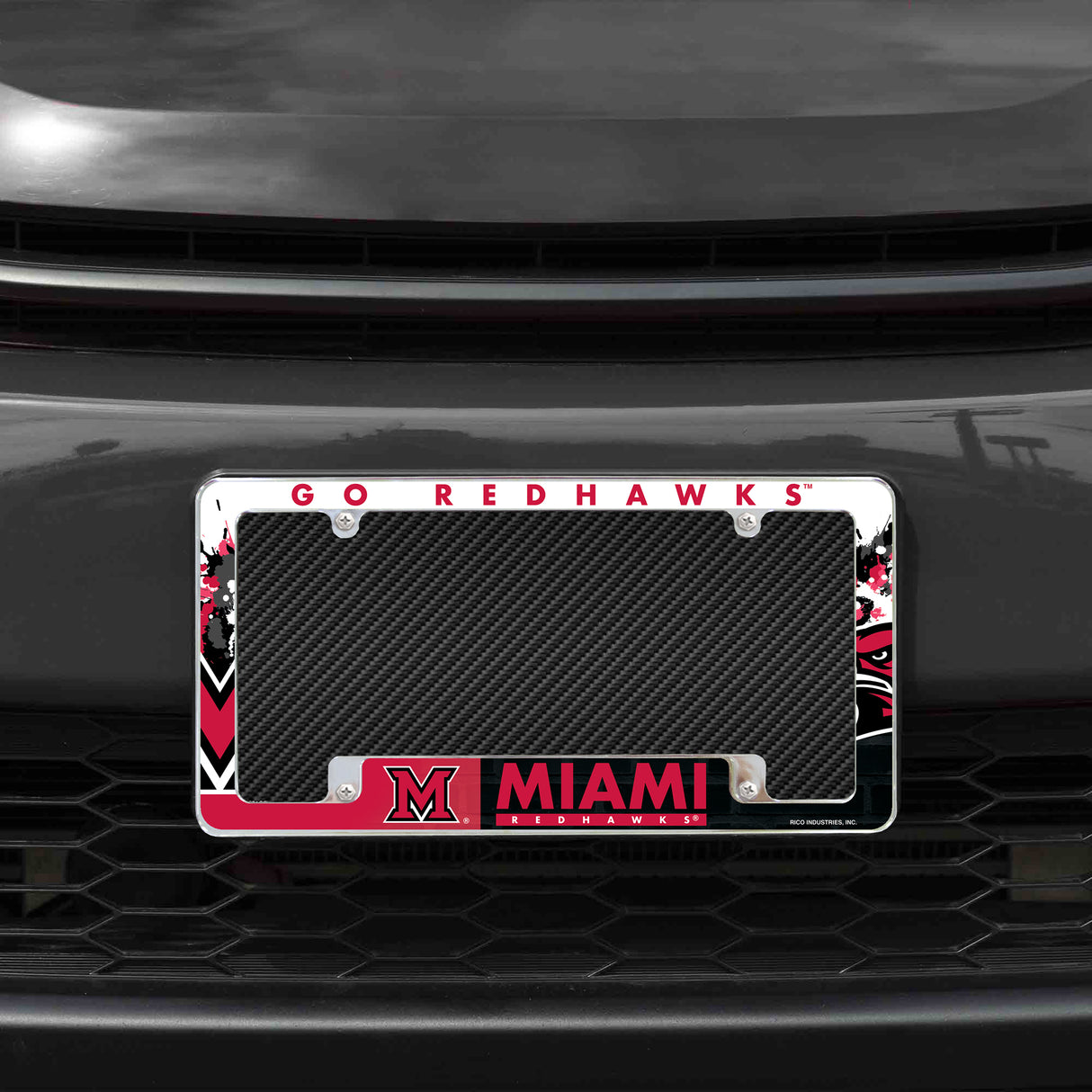 NCAA Miami of Ohio Redhawks Chrome License Plate Frame Fan Gear NCAA Miami of Ohio Redhawks