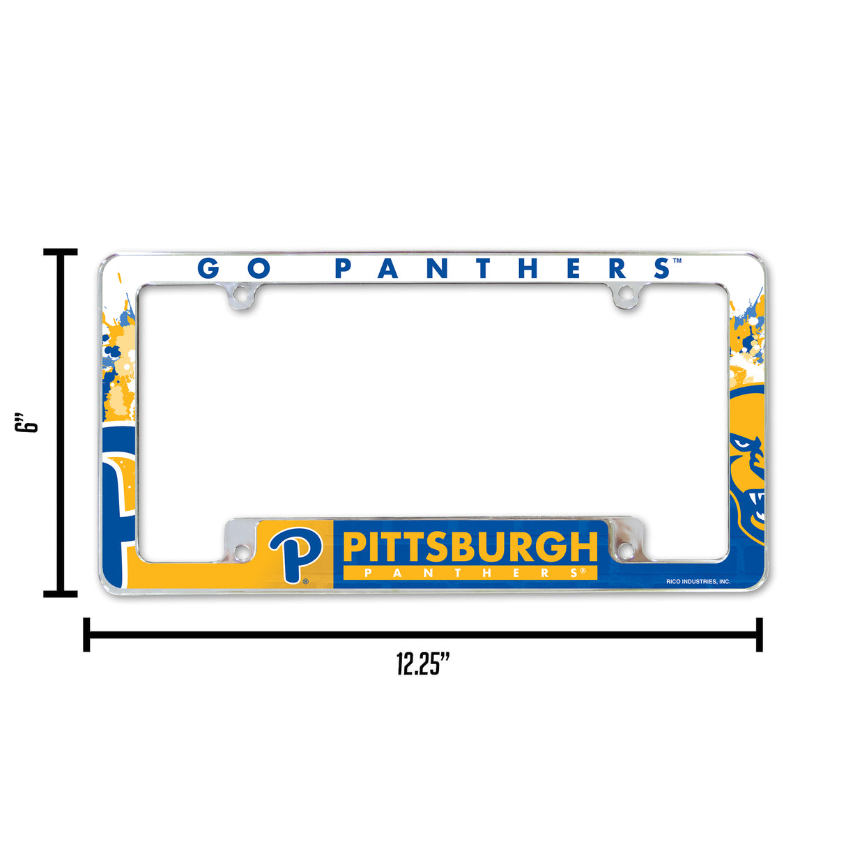 NCAA Pitt Panthers Chrome License Plate Frame Fan Gear NCAA Pitt Panthers
