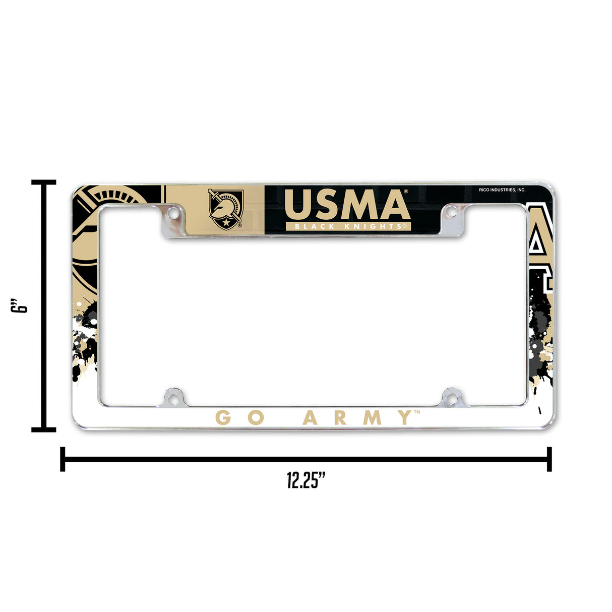 NCAA Army West Point Black Knights Chrome License Plate Frame Fan Gear NCAA Army West Point Black Knights