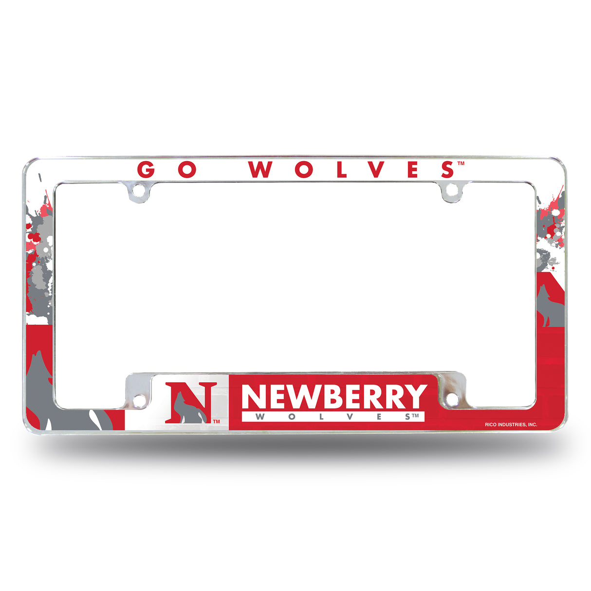 NCAA Newberry Wolves Chrome License Plate Frame Fan Gear NCAA Newberry Wolves