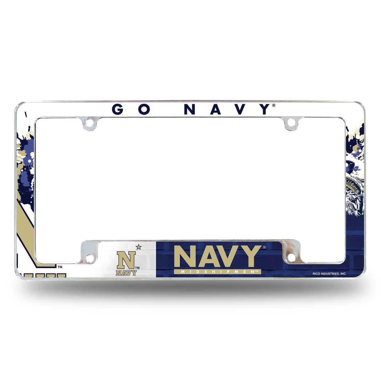 NCAA Naval Academy Midshipmen Chrome License Plate Frame Fan Gear NCAA Naval Academy Midshipmen