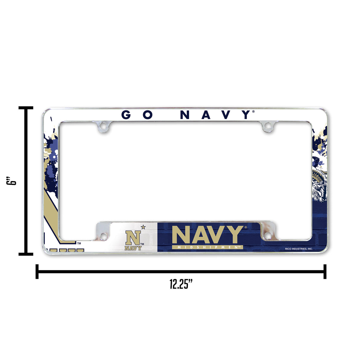 NCAA Naval Academy Midshipmen Chrome License Plate Frame Fan Gear NCAA Naval Academy Midshipmen