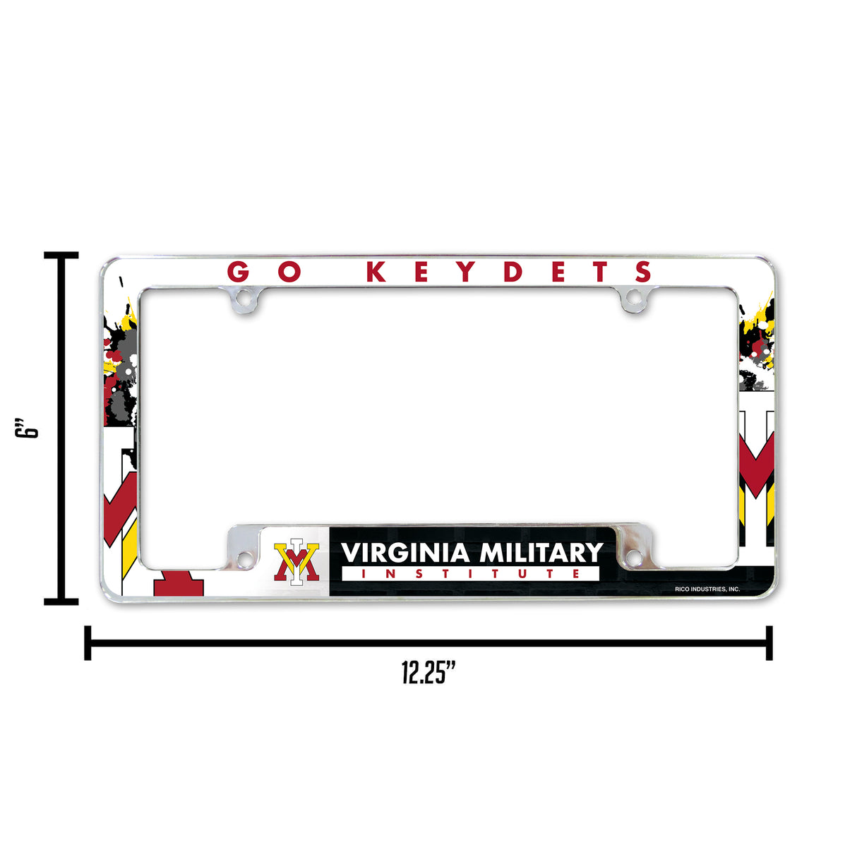 NCAA Virginia Military Institute Keydets Chrome License Plate Frame Fan Gear NCAA Virginia Military Institute Keydets