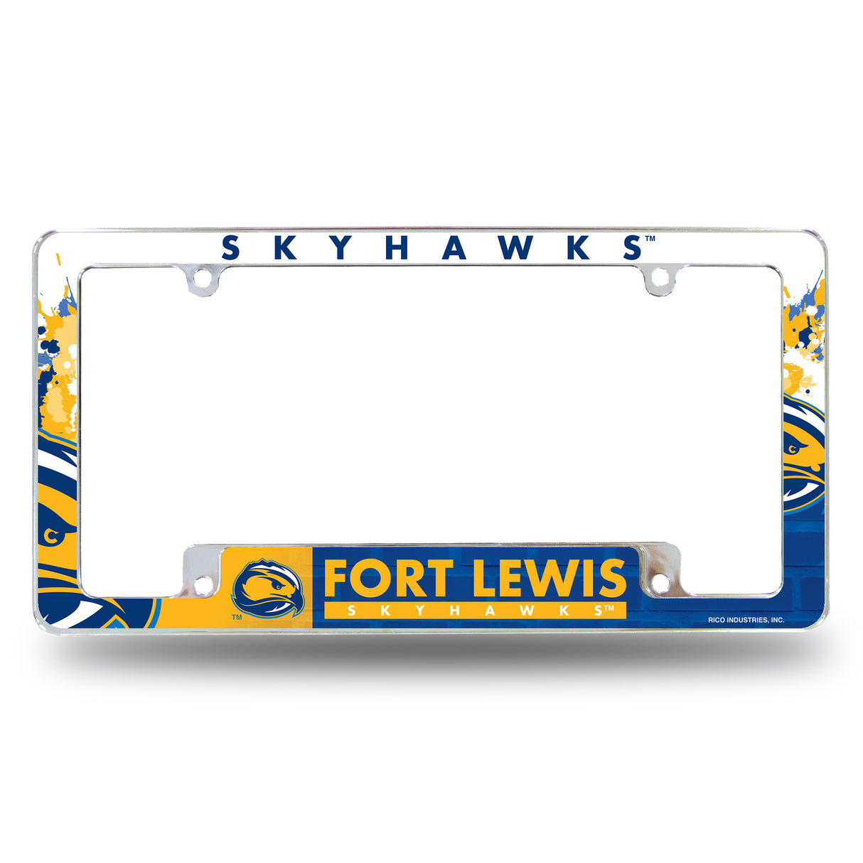 NCAA Fort Lewis Skyhawks Chrome License Plate Frame Fan Gear NCAA Fort Lewis Skyhawks