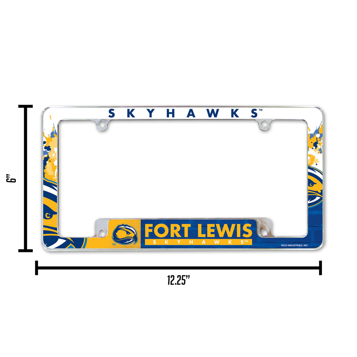 NCAA Fort Lewis Skyhawks Chrome License Plate Frame Fan Gear NCAA Fort Lewis Skyhawks
