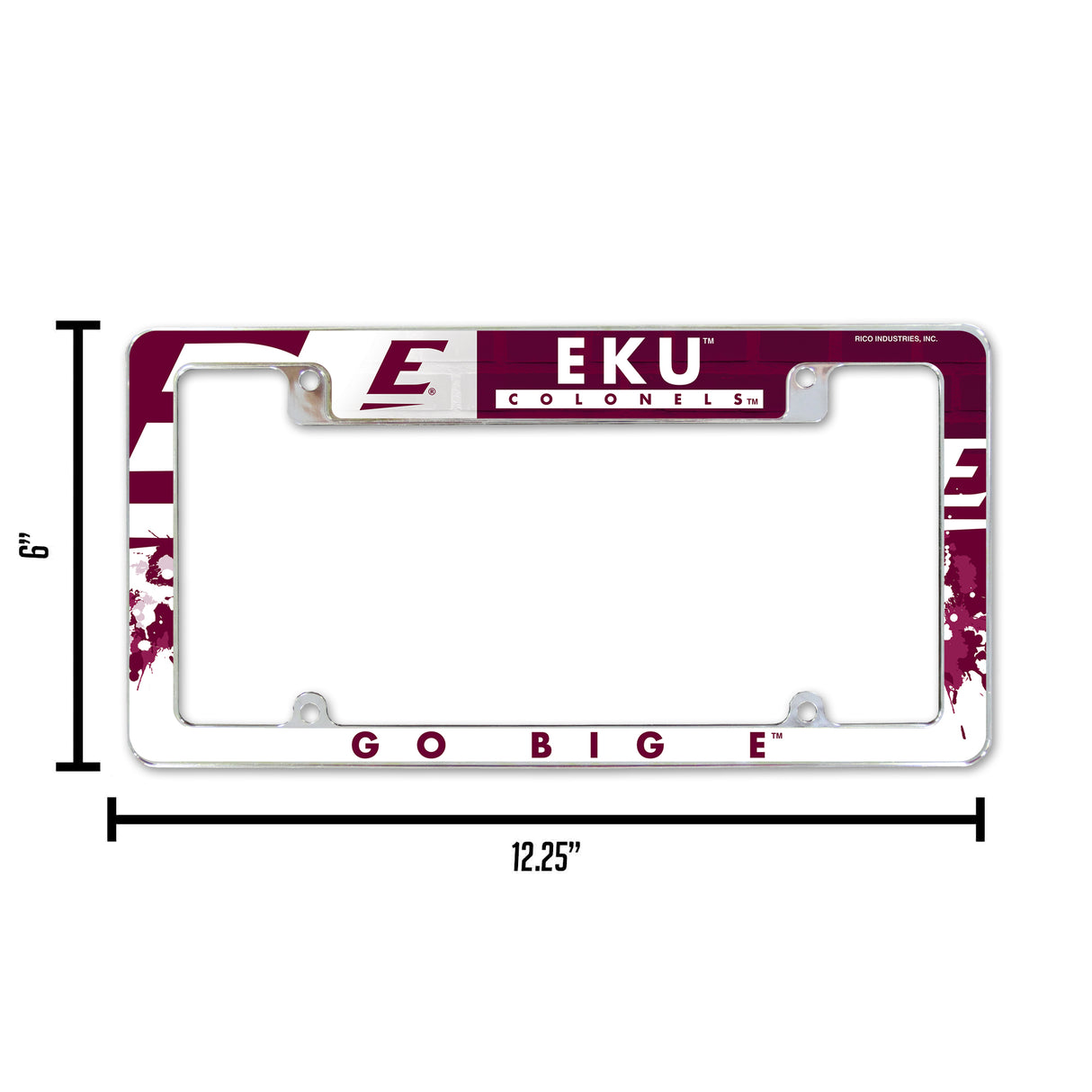 NCAA Eastern Kentucky Colonels Chrome License Plate Frame Fan Gear NCAA Eastern Kentucky Colonels
